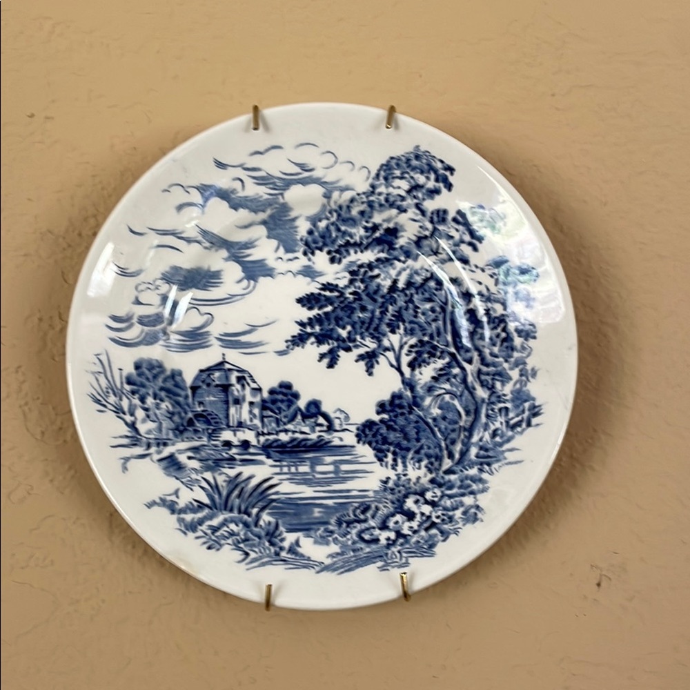 Vintage Blue and White Enoch Wedgewood “Countryside” blue and white plate